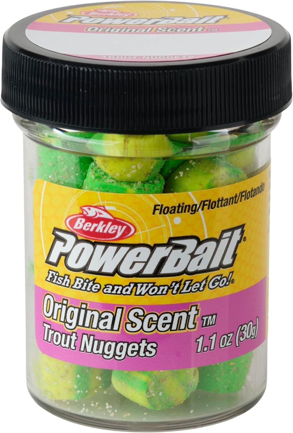 imageBerkley PowerBait Power Nuggets Fishing Dough Bait Assorted Colors Scent Dispersion Technology Irresistible Scent and Flavor Moldable and Easy to UseLime Twist