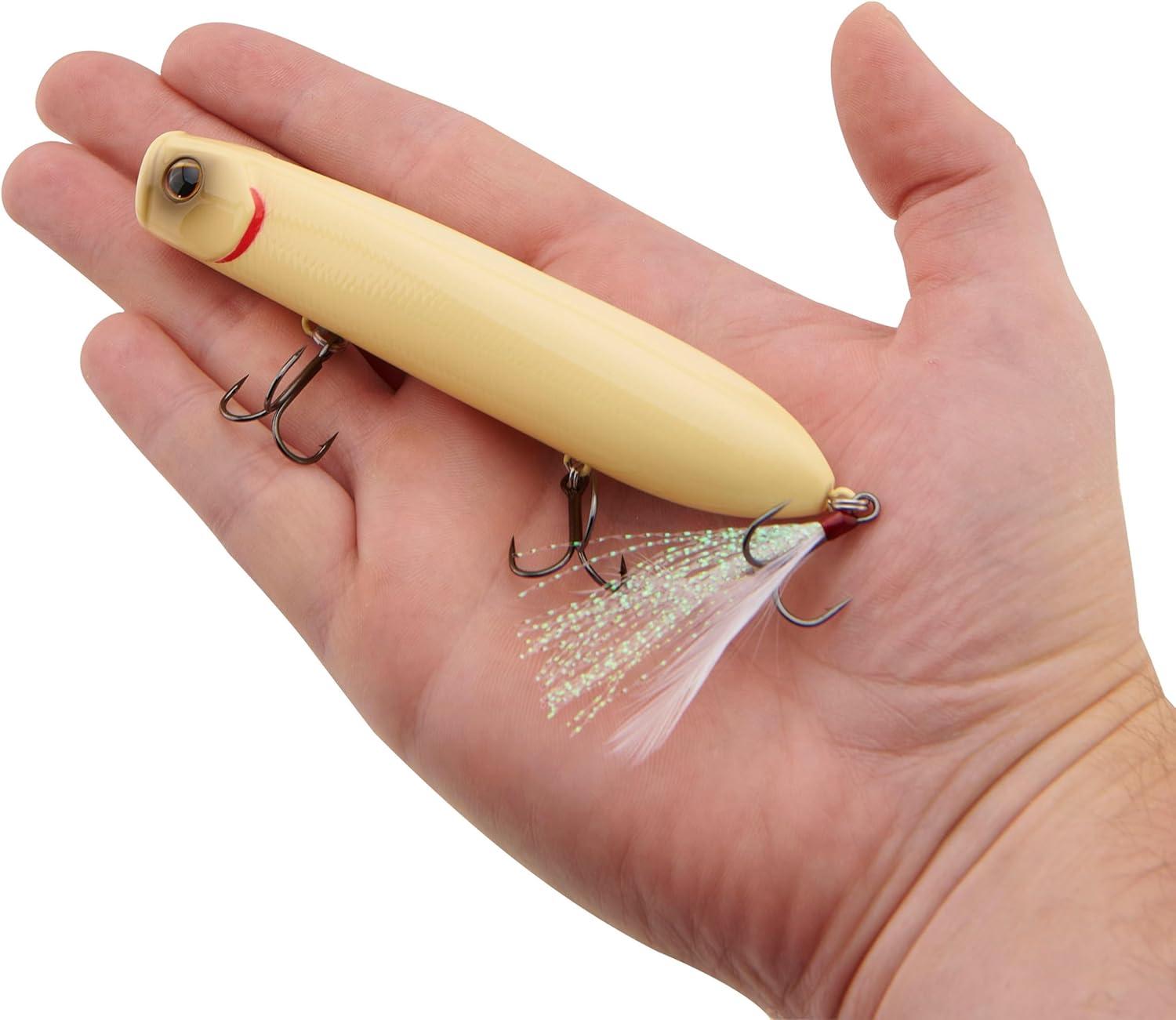 imageBerkley Cane Walker Topwater Fishing Lure Bone 57 oz 110mm Topwater Heavy Tail Weight for LongDistance Casting Equipped with Fusion19 Hook