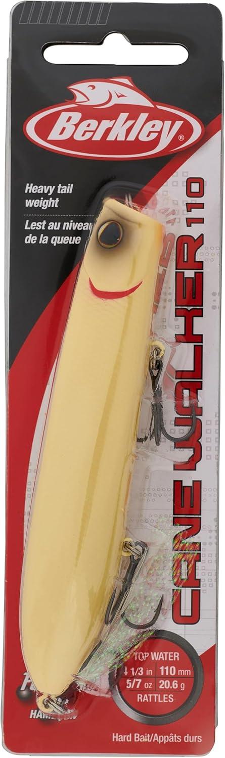 imageBerkley Cane Walker Topwater Fishing Lure Bone 57 oz 110mm Topwater Heavy Tail Weight for LongDistance Casting Equipped with Fusion19 Hook
