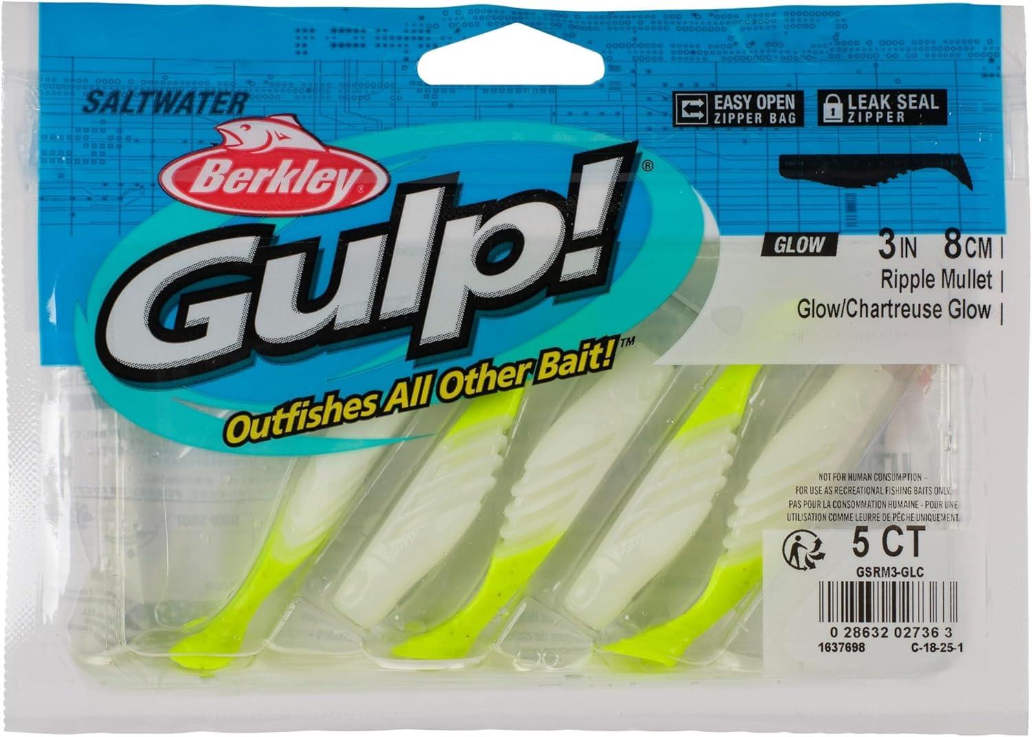 imageBerkley Gulp Saltwater Ripple MulletGlowChartreuse