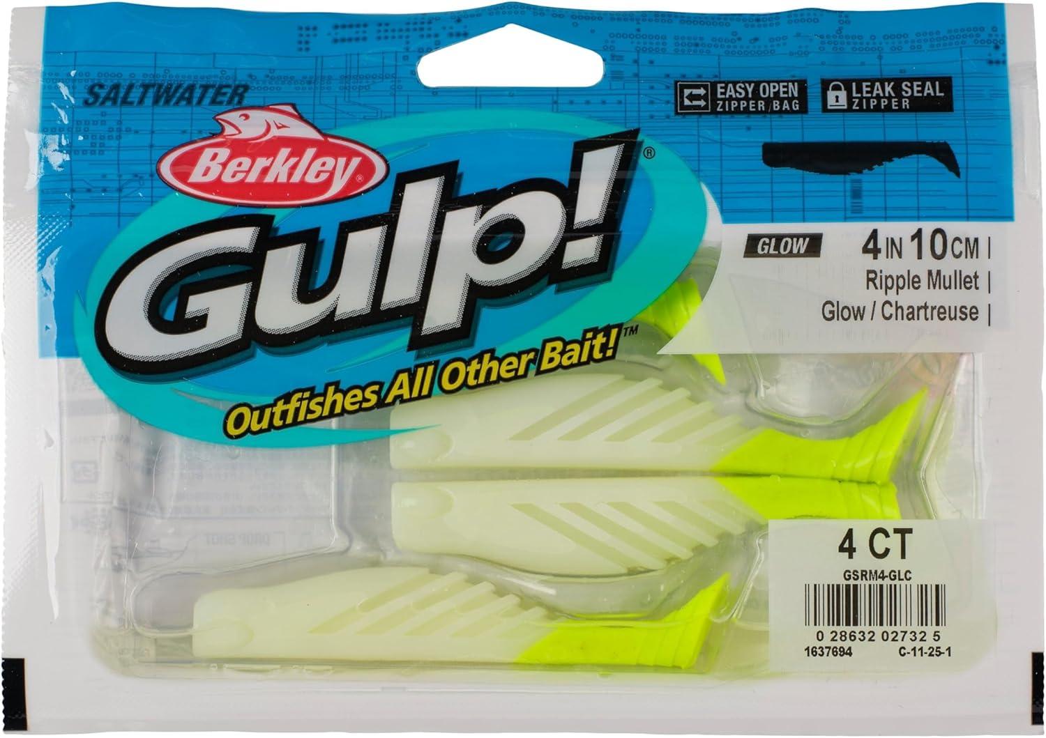 imageBerkley Gulp Saltwater Ripple MulletGlowChartreuse