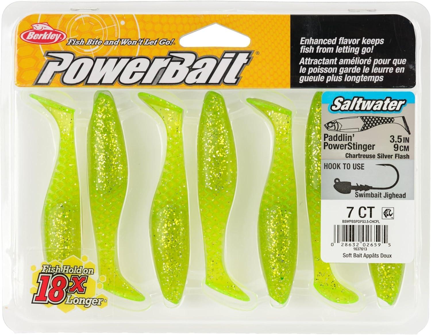 imageBerkley PowerBait Saltwater PaddlinPowerStingerChartreuse Silver Flash