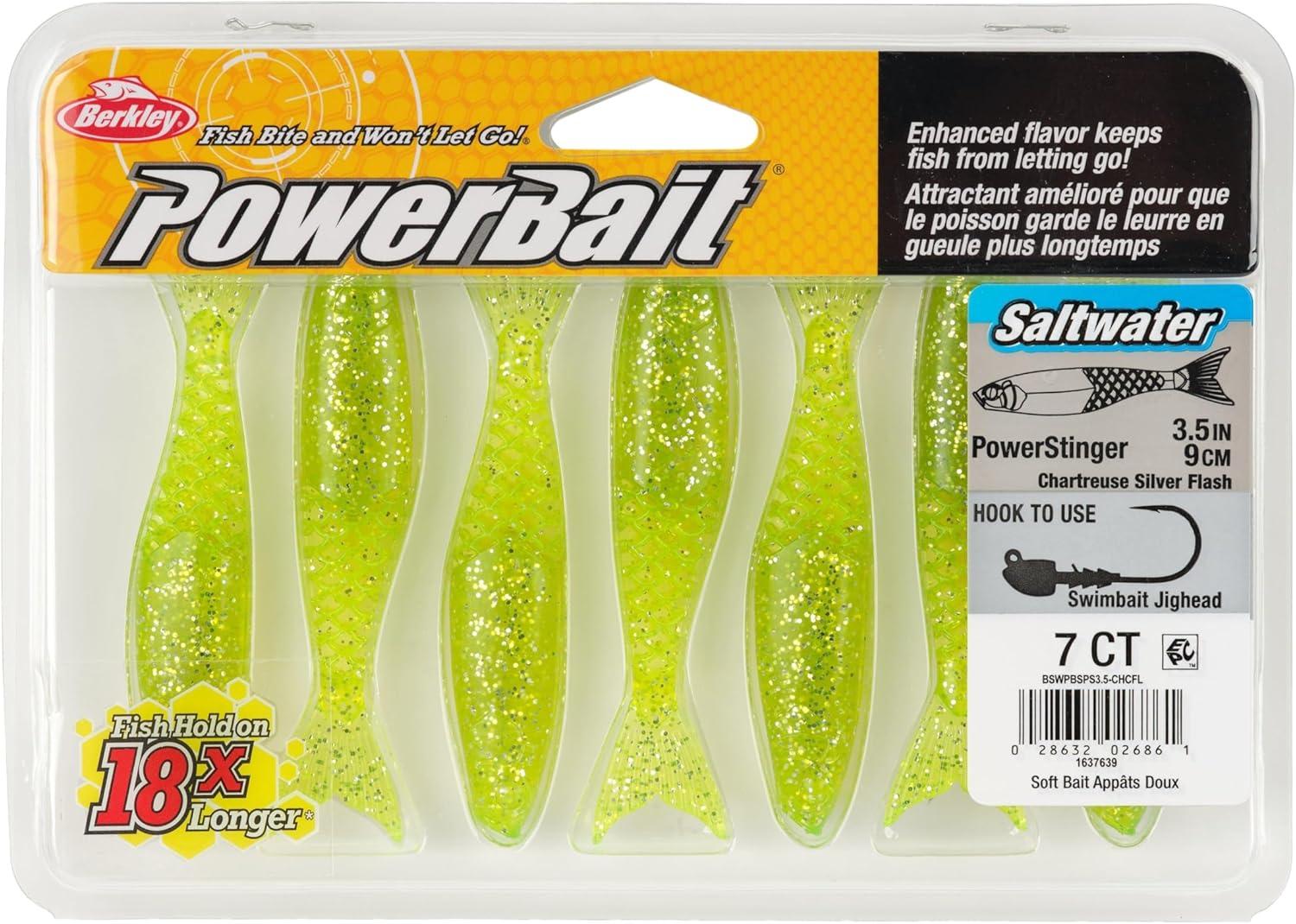 imageBerkley PowerBait Saltwater PowerStingerChartreuse Silver Flash