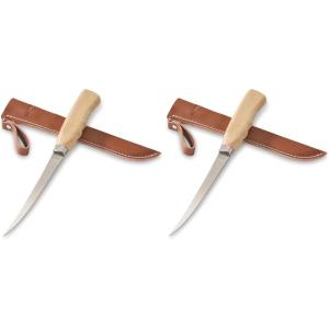 imageBerkley 6quot Wood Handle Fillet Knife Includes Sheath and Blade Sharpener Ergonomic Design CorrosionResistant Stainless Steel Blade Ideal Fishing Knife for Cleaning Medium GamefishOne Size Pack of 2