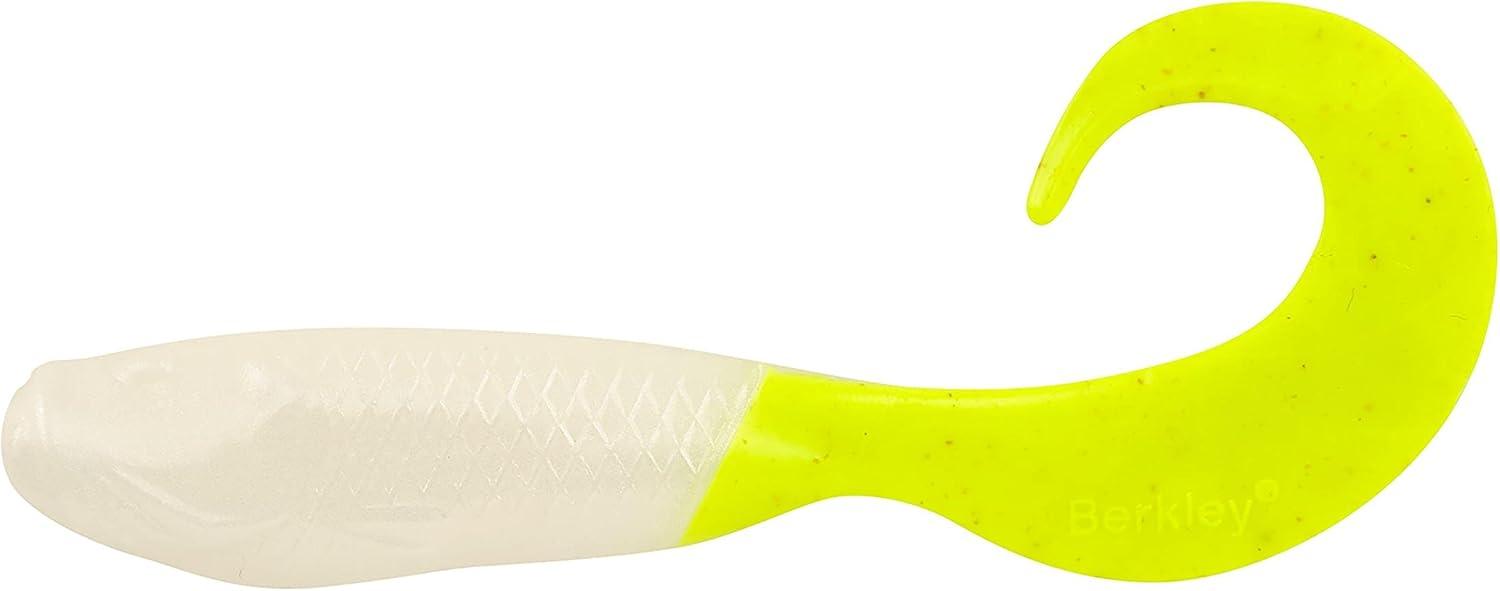 imageBerkley Gulp Minnow Grub Fishing Soft Bait Pearl WhiteChartreuse 3quot